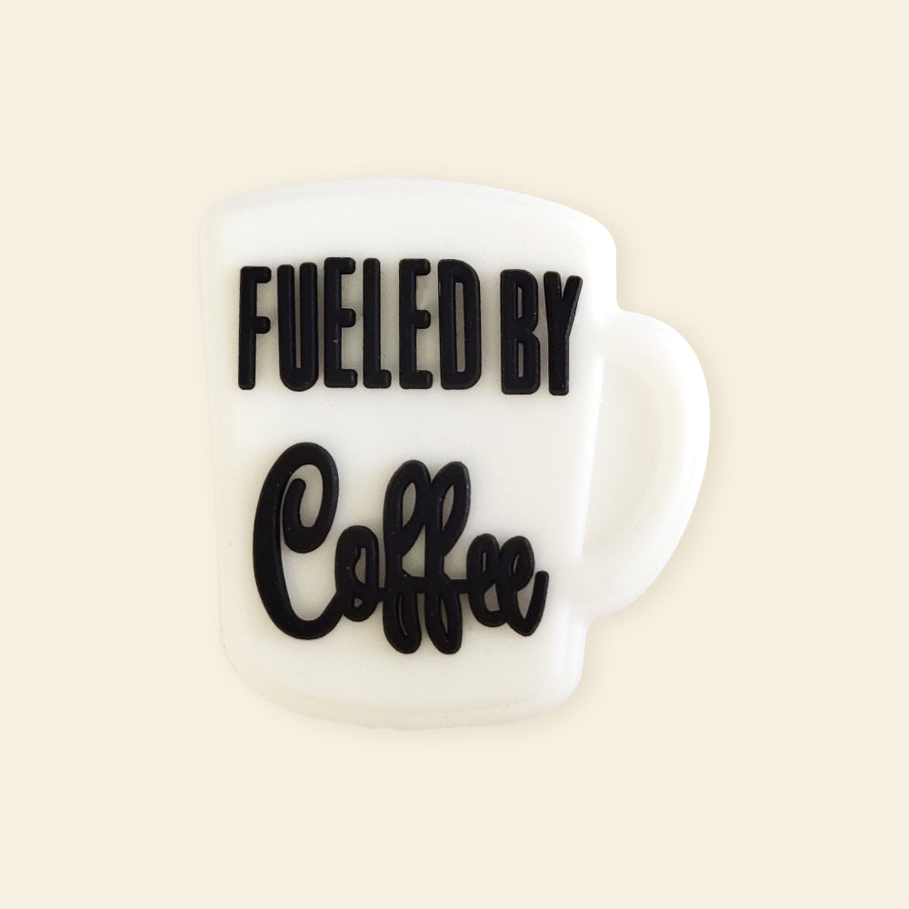 Wholesale 10pcs Cartoon Coffee Cup Letters Silicone Focal Beads